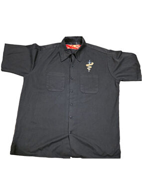 2003 Orange County Choppers Black Work Shirt Men's XL Embroidered Button Up Bike